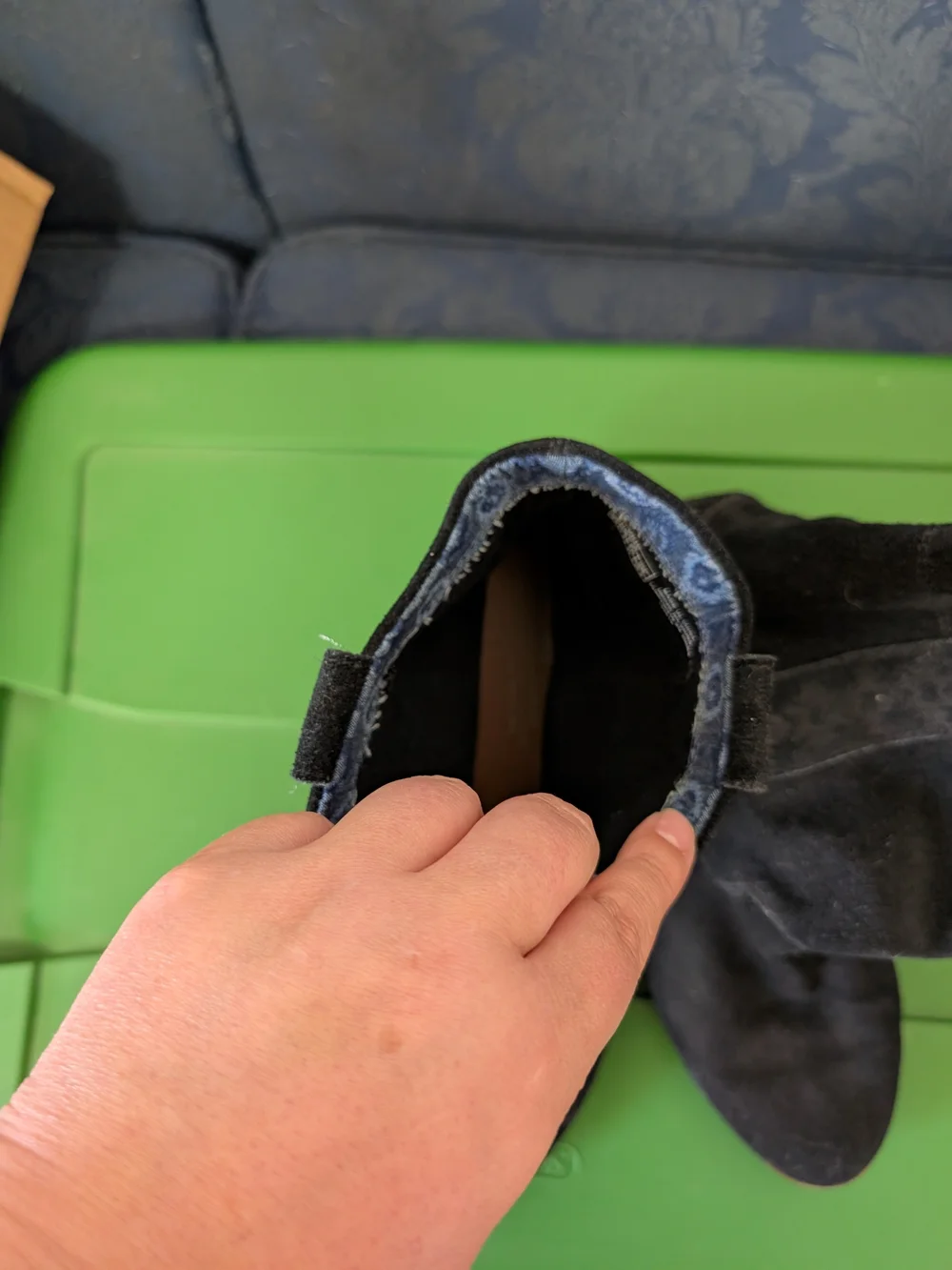 Toms Black Suede Ankle Booties with Low Heel